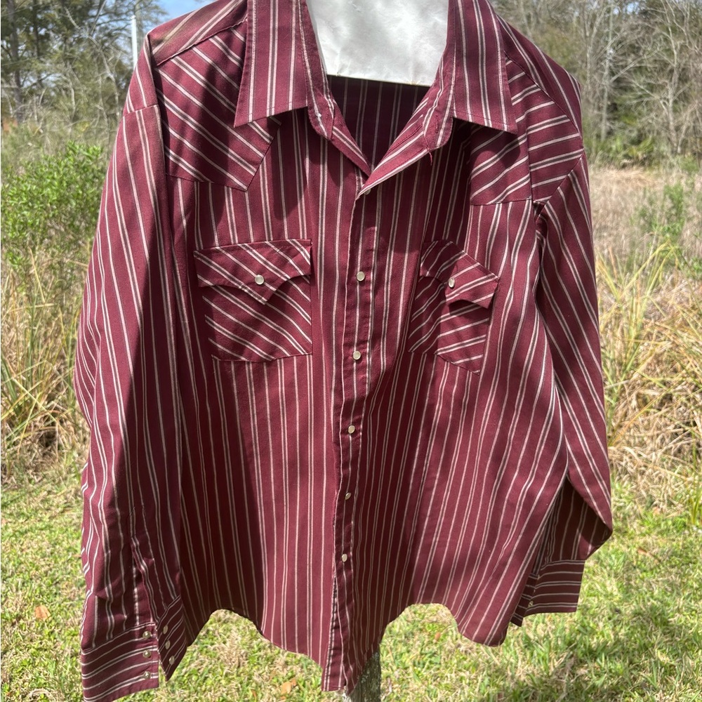 Vintage Shirt by Plains Western Wear Men’s Size XL Pearl Snap